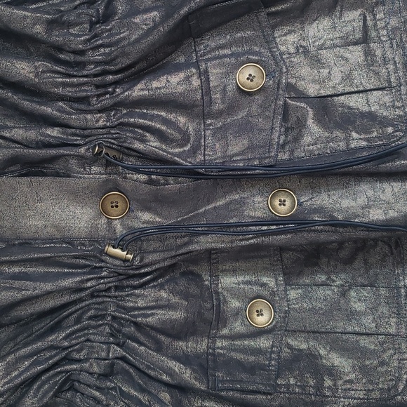 CHICO'S Women's Blazer Blue Size 3 - Picture 2 of 5